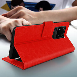 Acheter Avizar Housse Samsung Galaxy S20 Ultra Porte-carte Fonction Support Vidéo Vintage rouge