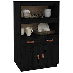 Avis vidaXL Buffet haut Noir 67x40x108,5 cm Bois massif de pin