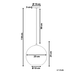 Avis Beliani Lampe suspension SESSERA Verre Argenté