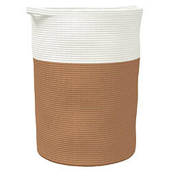 vidaXL Panier de rangement marron et blanc Ø49x65 cm coton