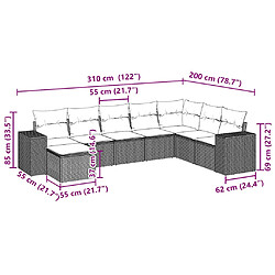 Avis vidaXL Salon de jardin 8 pcs avec coussins gris clair résine tressée