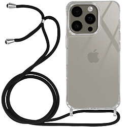 Avizar Coque pour iPhone 16 Pro Silicone Antichoc avec Cordon Tressé Transparent