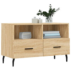 Avis Maison Chic Meuble TV scandinave - Banc TV pour salon Chêne sonoma 80x36x50 cm Bois d'ingénierie -MN15908