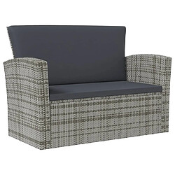 Maison Chic Salon de jardin 8 pcs + coussins - Mobilier/Meubles de jardin - Table et chaises d'extérieur Résine tressée Gris -MN27417 pas cher