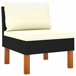 Acheter Maison Chic Salon de jardin 9 pcs - Table et chaises d'extérieur - Mobilier/Meubles de jardin Moderne Résine tressée et bois d'eucalyptus Noir -MN77171