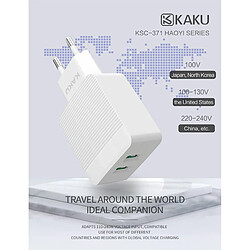 Acheter iKaku Kaku KSC-371 Set 2en1 Smart Deux Prises USB Chargeur Secteur 2,4A + Câble USB vers Lightn 1m