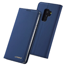 Wewoo Coque Pour Galaxy S9 LC.IMEEKE LC-002 Series Skin Feeling PU + TPU Housse en cuir à rabat avec support et fente carte et portefeuille bleu