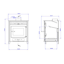 Interstoves Pack Poêle à Bois LUNA 9 bûches 50cm + Kit Conduit 150 - Noir pas cher