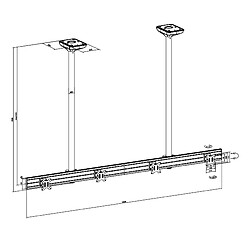 Kimex Support plafond menu board pour 4 écrans TV 32'' - Hauteur 150 cm