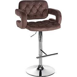 Non Tabouret de bar Dublin velours chrome