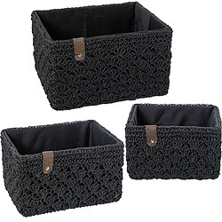 Lot de paniers Alexandra House Living 03821 Noir osier Rotin Fibre naturelle (3 Unités)