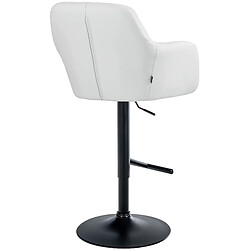 Acheter Decoshop26 Tabouret de bar chaise haute x1 fonction rotation 360° en PVC blanc avec coutures décoratives piètement métal noir 10_0005261