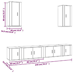 vidaXL Ensemble de meubles TV 6 pcs Blanc Bois d'ingénierie pas cher