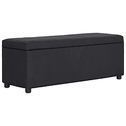 vidaXL Banc avec compartiment de rangement 116 cm Noir Polyester 