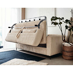 Lisa Design Owen - canapé 3 places convertible - couchage quotidien - matelas 12 cm - en velours côtelé grosses côtes