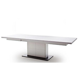 Pegane Table à manger extensible en bois coloris blanc mat - L.180-280 x H.77 x P.100 cm