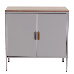 Avis Mendler Commode HWC-L84, Buffet armoire, 2 portes métal 90x90x40cm, mélaminé ~ gris