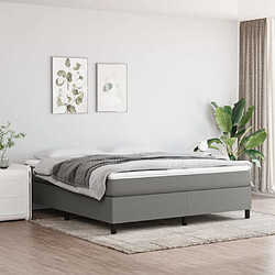 Maison Chic Lit Adulte - Lit simple Lit à sommier tapissier avec matelas moelleux - Meuble de Chambre - Gris foncé 160x200cm Tissu -MN99639