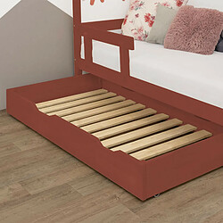 Youdoit Tiroir de lit 120 x 190 avec sommier BUDDY - rouge brique