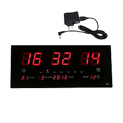 Avis horloge murale numérique led temps calendrier température réveil électrique nous