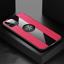 Wewoo Coque Souple Pour iPhone 11 XINLI Stitching Cloth Etui de protection antichoc TPU avec support d'anneau Rouge