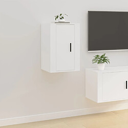 vidaXL Meuble TV mural Blanc 40x34,5x60 cm