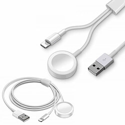 Câble Chargeur Pour Iphone Module Magnétique Pour Apple Watch 2 En 1 / 1 Mètre