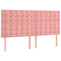 vidaXL Têtes de lit 4 pcs Rose 90x5x78/88 cm Velours