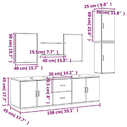 vidaXL Ensemble de meubles salle de bain 7 pcs chêne bois d'ingénierie pas cher