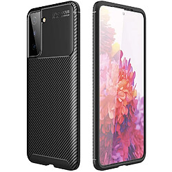 Xeptio Coque brossée noire Samsung Galaxy S21 5G Carbon Fiber Antichoc protection - Accessoires Pochette Case