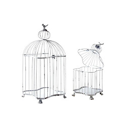 Aubry Gaspard Cages en métal laqué blanc patiné (Lot de 2).