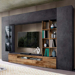 Ahd Amazing Home Design Composition Murale Ardoise Bois Meuble TV Vitrine Unité Murale Colonne Egypt Oban