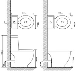 vidaXL Ensemble de toilette et bidet sur pied blanc céramique pas cher