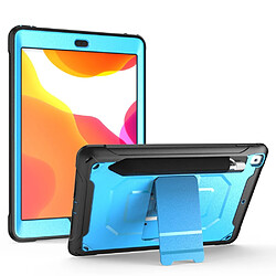 Coque en TPU anti-chute avec béquille et porte-capuchon de stylo bleu pour votre Apple iPad 10.2 (2019)