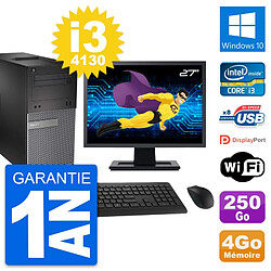 PC Tour Dell 3020 Ecran 27" Intel i3-4130 RAM 4Go Disque 250Go Windows 10 Wifi - Occasion