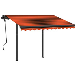 Avis Maison Chic Store banne | Auvent rétractable de porte | Marquise Brise-soleil automatique et poteaux 3x2,5 m Orange marron -GKD47447