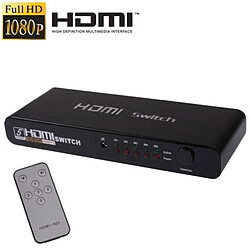 Wewoo Switch HDMI Commutateur HDMI Full HD 1080p 5 ports avec et télécommande, version 1.3 entrée HDMI 5 ports, sortie HDMI 1 port