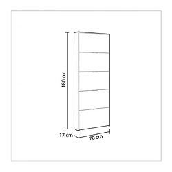 Acheter Alter Meuble à chaussures à cinq portes avec ouverture à rabat, couleur blanc brillant, Dimensions 70 x 180 x 17 cm