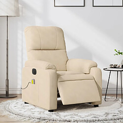 Maison Chic Fauteuil Relax pour salon, Fauteuil inclinable de massage électrique crème -GKD96772