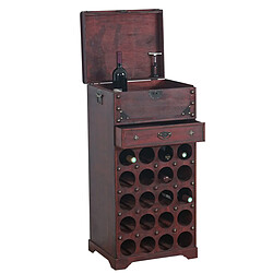 Acheter Decoshop26 Casier à vin armoire meuble en bois style colonial pour 20 bouteilles avec tiroir 04_0003375