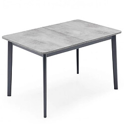 Inside 75 Table extensible 8 couverts DINE 170cm pieds bois plateau mélaminé gris béton