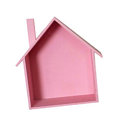 maison en bois en forme d'étagère étagères bois enfants chambre artisanat décor rose pas cher