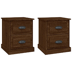 Maison Chic Lot de 2 Tables de chevet - Tables de Nuit chêne marron 39x39x47,5cm bois ingénierie