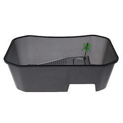 reptile en plastique tortue tortue réservoir de tortue vivarium boîte d'alimentation noir