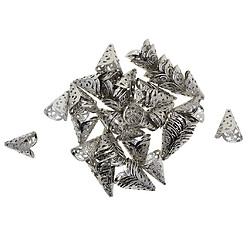 50pcs Chapeaux De Perles De Fleur De Cône En Filigrane D'argent Pour La Fabrication De Bijoux