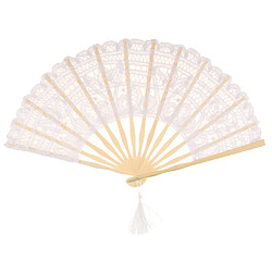 classique pliable dentelle fan mariage cérémonie photo accessoires demoiselle d'honneur cadeau blanc