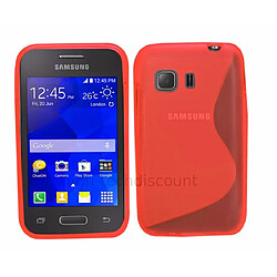 Htdmobiles Housse etui coque silicone gel fine pour Samsung G130 Galaxy Young 2 + film ecran - ROUGE