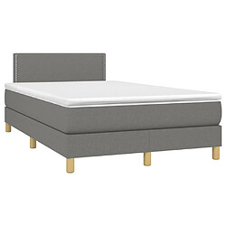 Maison Chic Lit adulte- Lit + matelas,Sommier à lattes de lit avec matelas gris foncé 120x190cm tissu -GKD30887