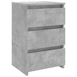 Maison Chic Table de chevet Table de Nuit Meuble de Rangement Gris béton 40x35x62,5 cm Aggloméré