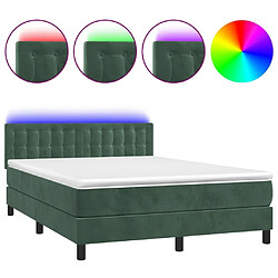 Sommier à lattes,Cadre à lattes de lit pour Adulte matelas et LED Vert foncé 140x200 cm -MN61652